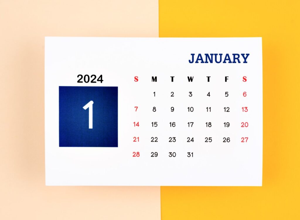 January 2024 utility analytics calendar